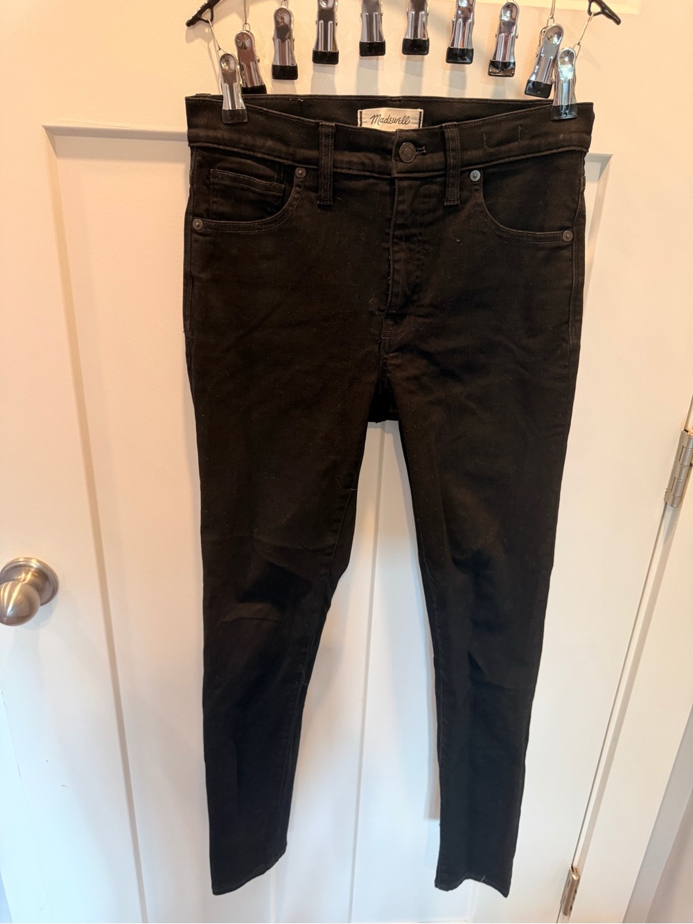 Madewell 9” High Rise Skinny Black Jeans Size 27 Stretch Denim